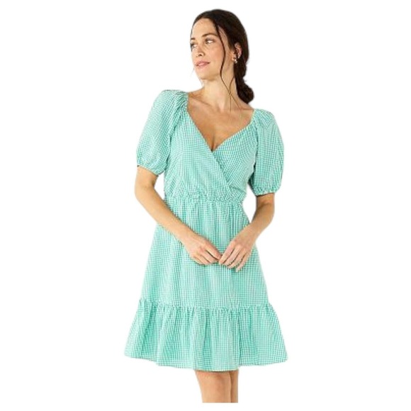 Draper James Green Gingham Midi Dress - Picture 16 of 16